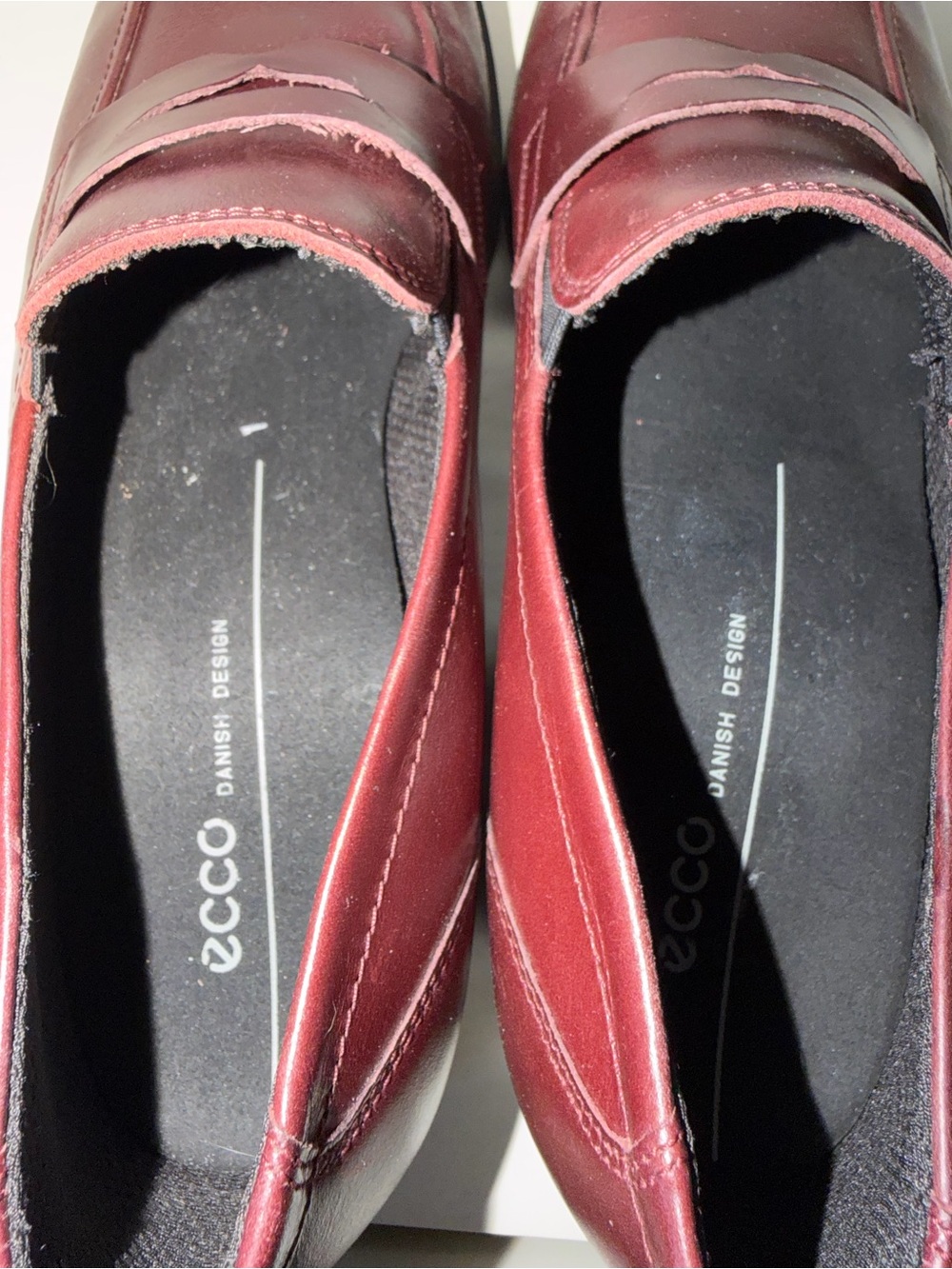 Ecco Women's Burgundy Penny Loafers - Picture 8 of 11